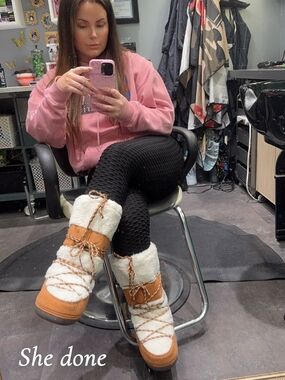 AZALEA WANG Faux Fur Sherpa Moon Boots NIB (Size EU 41/42)